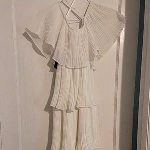 Off-Shoulder White Midi Dress- LuLus